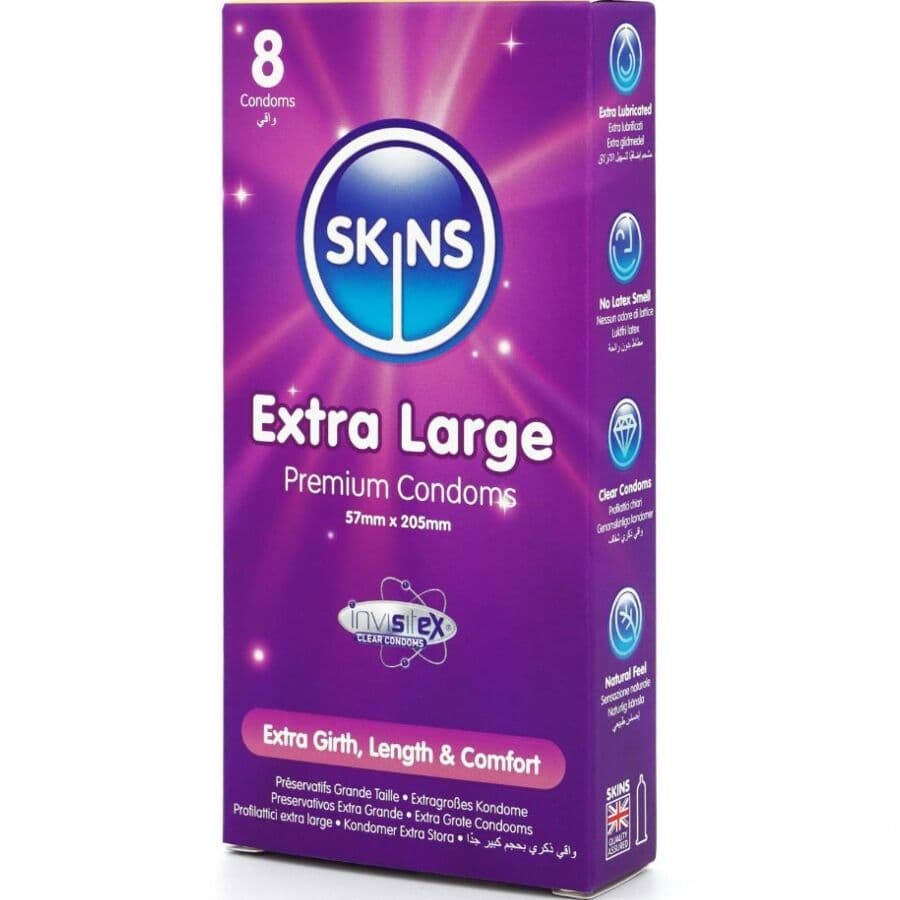 SKINS - EXTRA LARGE PREMIUM CONDOMS PACK 8 thumb 2