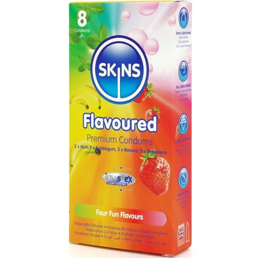 SKINS - MULTI FLAVORS PREMIUM CONDOMS PACK 8 thumb 2
