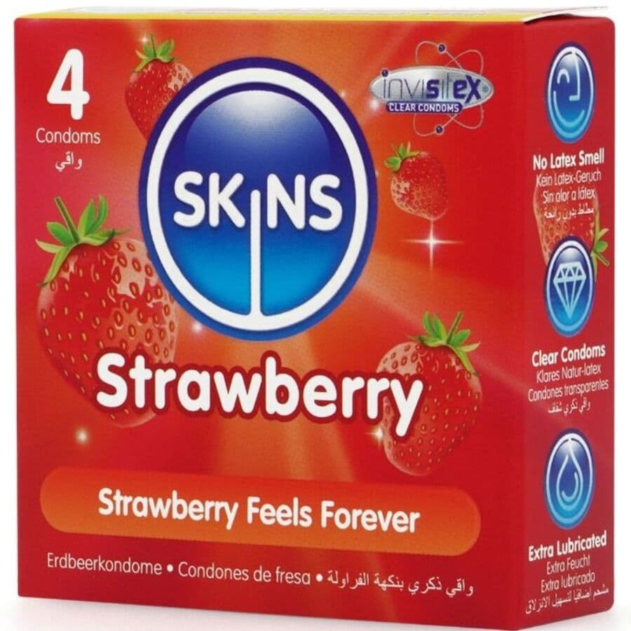 SKINS - STRAWBERRY PREMIUM CONDOMS PACK 4 thumb 2