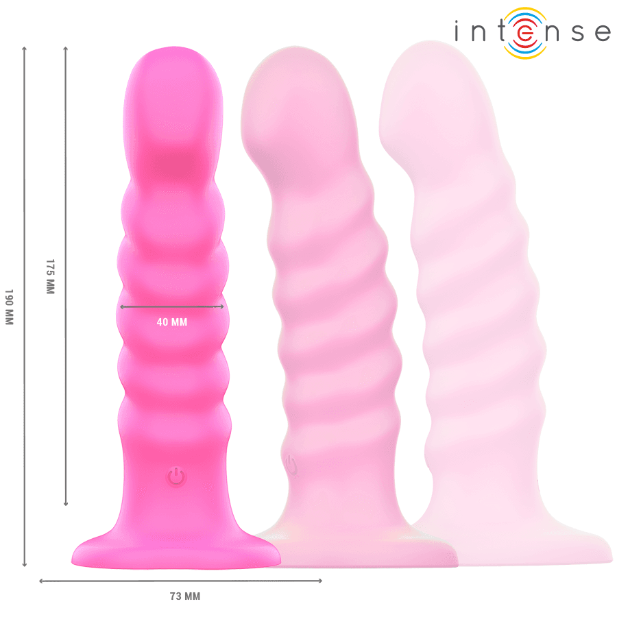 INTENSE - CINDY VIBRATOR SIZE L SPIRAL DESIGN 10 VIBRATIONS PINK REMOTE CONTROL thumb 2