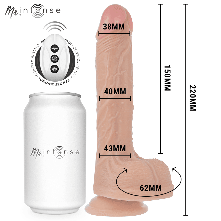 MR INTENSE - BALDWIN REALISTIC MULTIFUNCTIONAL WITH VIBRATION, UP AND DOWN REMOTE CONTROL, 22 CM - OR - 4 CM thumb 2