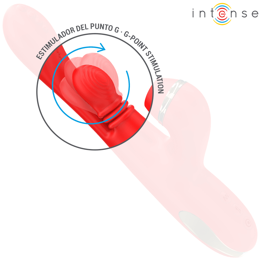 INTENSE - KATY MULTIFUNCTION CLITORIS STIMULATOR 4 INTERCHANGEABLE HEADS RED thumb 5