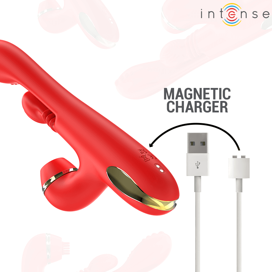 INTENSE - KATY MULTIFUNCTION CLITORIS STIMULATOR 4 INTERCHANGEABLE HEADS RED thumb 8