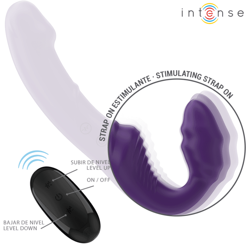INTENSE - JILL DOUBLE VIBRATOR 20 CM PURPLE REMOTE CONTROL thumb 4