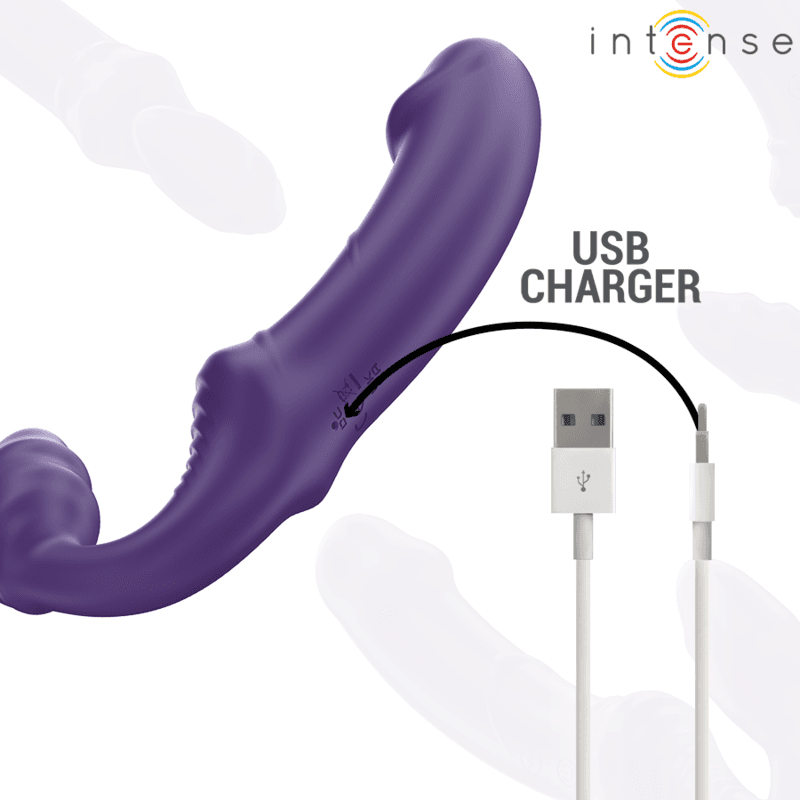 INTENSE - JILL DOUBLE VIBRATOR 20 CM PURPLE REMOTE CONTROL thumb 7