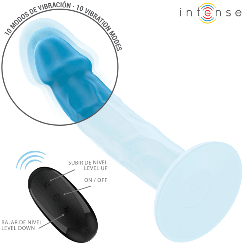 INTENSE - PHOEBE REALISTIC VIBRATOR 10 VIBRATIONS BLUE REMOTE CONTROL thumb 4