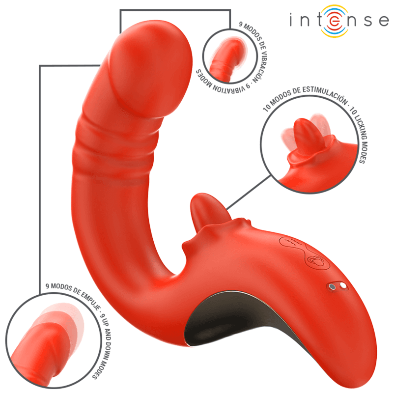 INTENSE - PAULINA VIBRATOR AND STIMULATOR IN U SHAPE RED thumb 2
