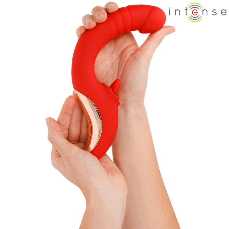INTENSE - PAULINA VIBRATOR AND STIMULATOR IN U SHAPE RED thumb 3