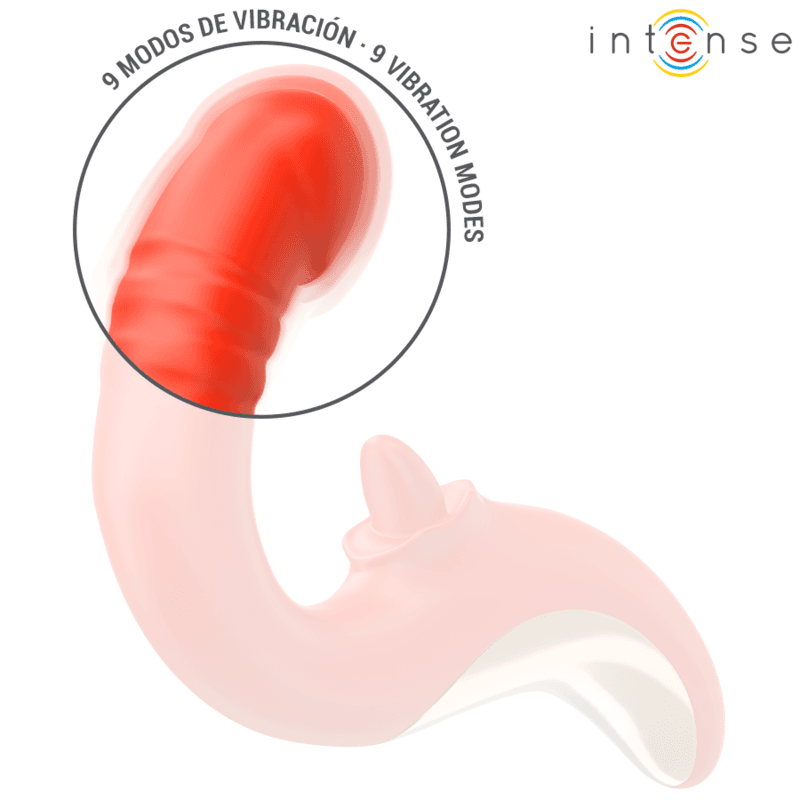 INTENSE - PAULINA VIBRATOR AND STIMULATOR IN U SHAPE RED thumb 6