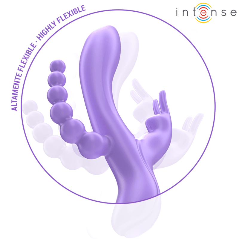 INTENSE - MIKO TRIPLE VIBRATOR RABBIT & STIMULATOR & ANAL 7 VIBRATIONS PURPLE thumb 4