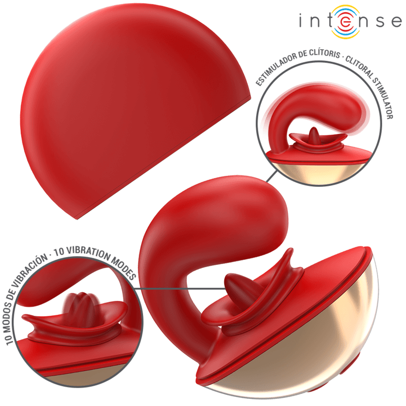 INTENSE - MARIAH VIBRATOR & STIMULATOR IN U SHAPE 10 VIBRATIONS RED thumb 2