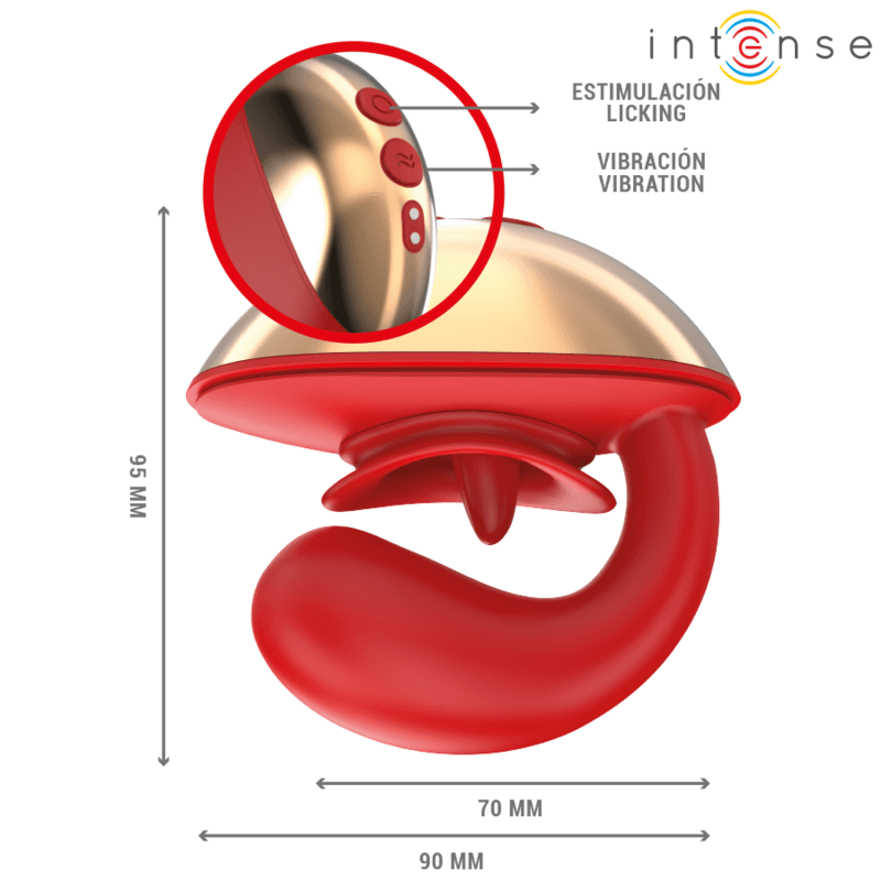 INTENSE - MARIAH VIBRATOR & STIMULATOR IN U SHAPE 10 VIBRATIONS RED thumb 5