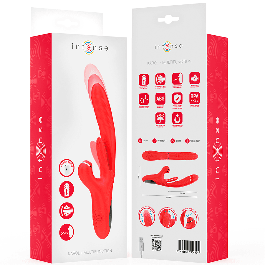 INTENSE - KAROL MULTIFUNCTION VIBRATOR THRUST & STIMULATION & STIMULATING WAVES RED thumb 8