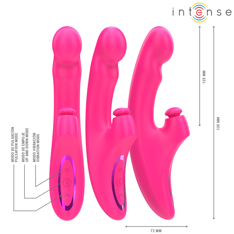 INTENSE - EMI VIBRATOR 13.5 CM MULTIFUNCTION 3 IN 1 10 VIBRATIONS PINK thumb 3