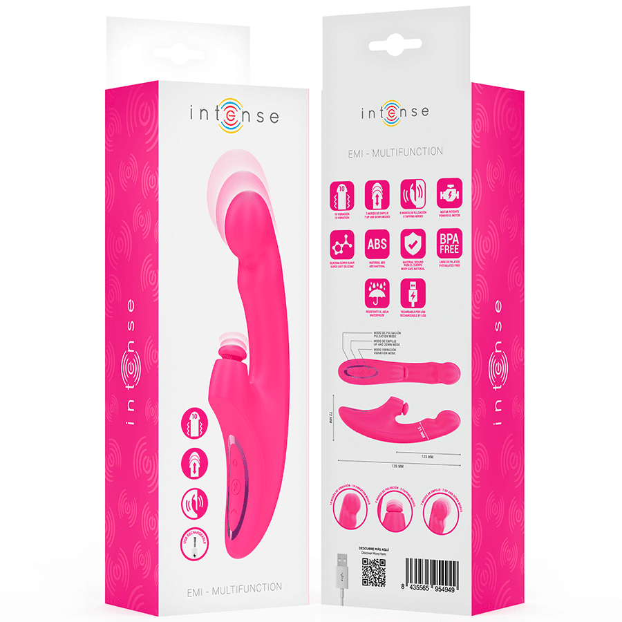 INTENSE - EMI VIBRATOR 13.5 CM MULTIFUNCTION 3 IN 1 10 VIBRATIONS PINK thumb 8