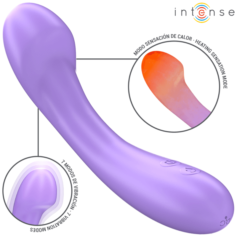 INTENSE - BECKY VIBRATOR 19 CM HEATABLE 7 VIBRATIONS PURPLE thumb 2