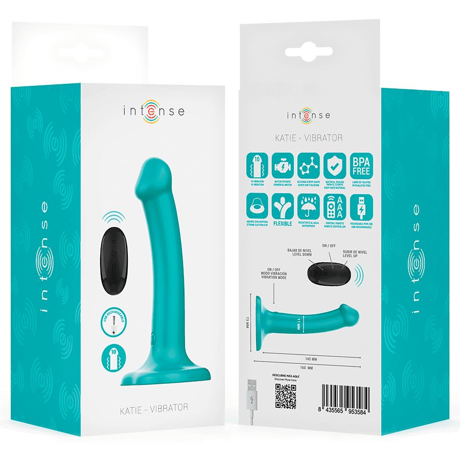INTENSE - KATIE VIBRATOR WITH SUCTION CUP 10 VIBRATIONS BLUE REMOTE CONTROL thumb 8