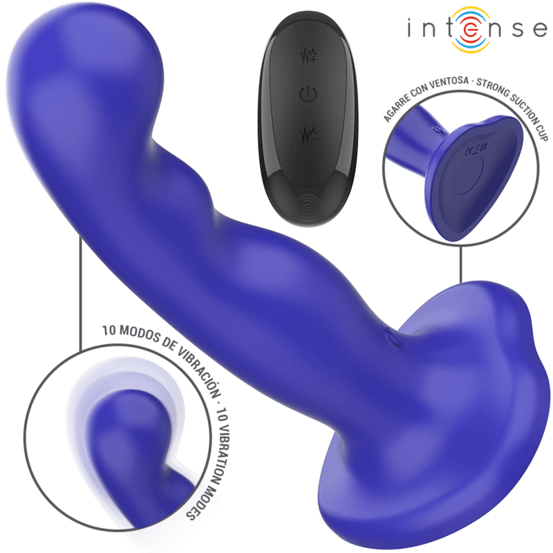 INTENSE - SHORTY VIBRATOR WITH SUCTION CUP BLUE REMOTE CONTROL thumb 2