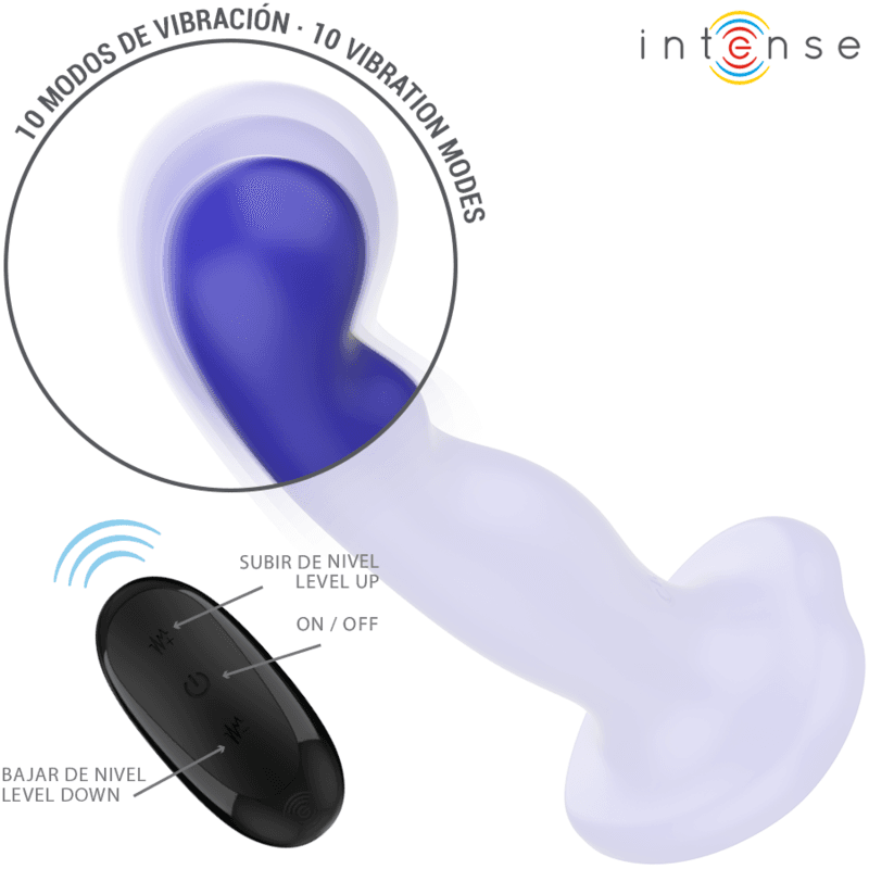 INTENSE - SHORTY VIBRATOR WITH SUCTION CUP BLUE REMOTE CONTROL thumb 4