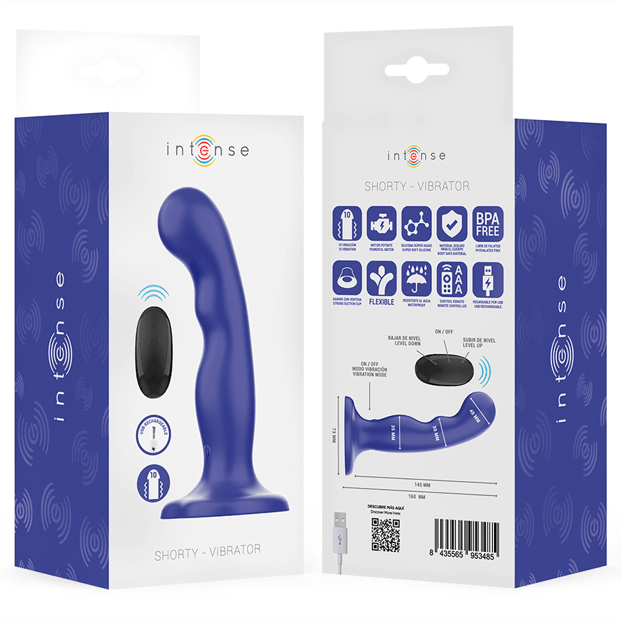 INTENSE - SHORTY VIBRATOR WITH SUCTION CUP BLUE REMOTE CONTROL thumb 8