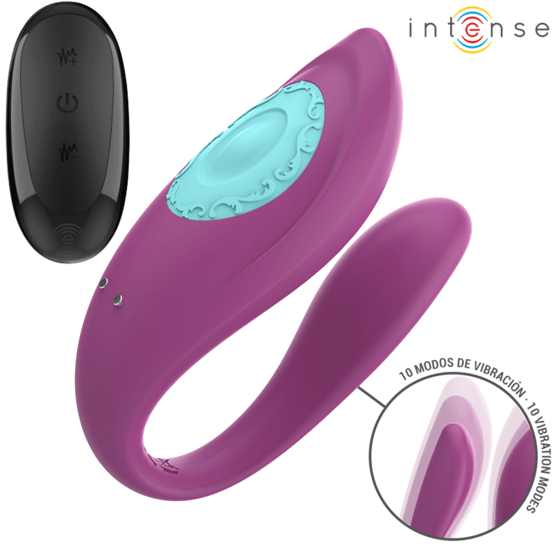 INTENSE - ANNIE U-SHAPED VIBRATOR AND STIMULATOR PURPLE REMOTE CONTROL thumb 2