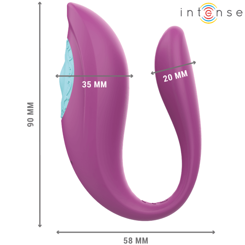 INTENSE - ANNIE U-SHAPED VIBRATOR AND STIMULATOR PURPLE REMOTE CONTROL thumb 4