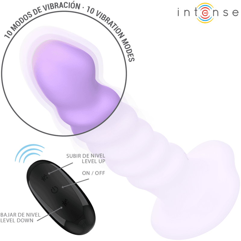 INTENSE - BRENDA VIBRATOR SIZE M SPIRAL DESIGN 10 VIBRATIONS PURPLE REMOTE CONTROL thumb 4