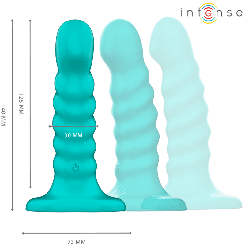 INTENSE - BUFFY VIBRATOR SIZE S SPIRAL DESIGN 10 VIBRATIONS BLUE REMOTE CONTROL thumb 3