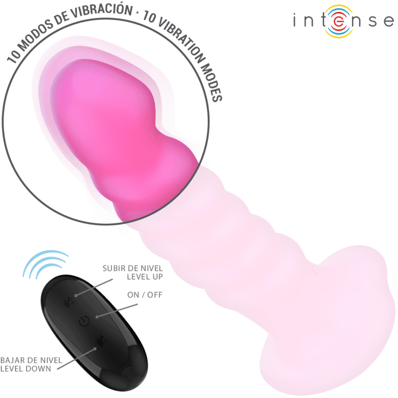 INTENSE - CINDY VIBRATOR SIZE L SPIRAL DESIGN 10 VIBRATIONS PINK REMOTE CONTROL thumb 4
