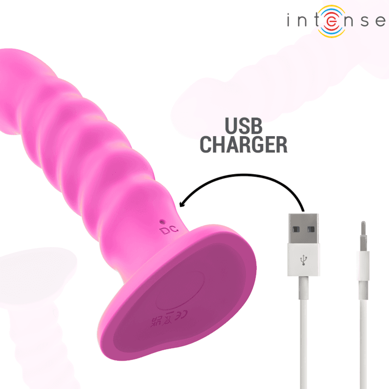 INTENSE - CINDY VIBRATOR SIZE L SPIRAL DESIGN 10 VIBRATIONS PINK REMOTE CONTROL thumb 6