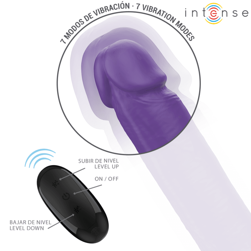 INTENSE - GUNTER DILDO DOUBLE VIBRATOR 40 CM PURPLE REMOTE CONTROL thumb 3