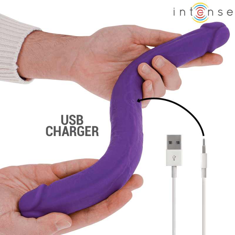 INTENSE - GUNTER DILDO DOUBLE VIBRATOR 40 CM PURPLE REMOTE CONTROL thumb 4