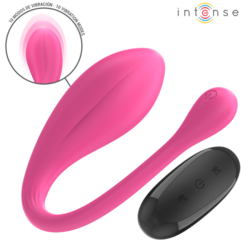 INTENSE - JANICE U VIBRATOR DOUBLE STIMULATION 10 VIBRATIONS PINK REMOTE CONTROL thumb 2