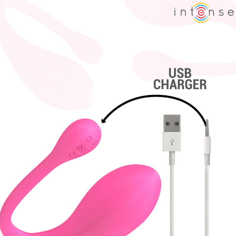 INTENSE - JANICE U VIBRATOR DOUBLE STIMULATION 10 VIBRATIONS PINK REMOTE CONTROL thumb 7
