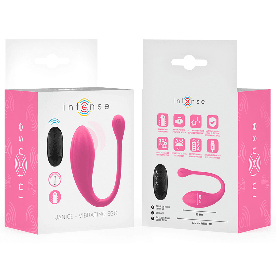 INTENSE - JANICE U VIBRATOR DOUBLE STIMULATION 10 VIBRATIONS PINK REMOTE CONTROL thumb 8