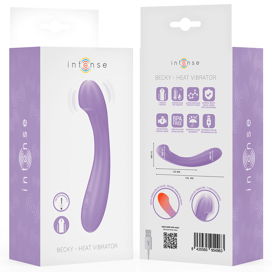 INTENSE - BECKY VIBRATOR 19 CM HEATABLE 7 VIBRATIONS PURPLE thumb 8