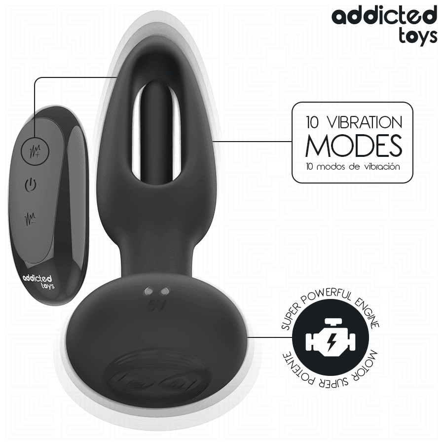 ADDICTED TOYS - ANAL PLUG WITH VIBRATING TONGUE AND REMOTE CONTROL thumb 6