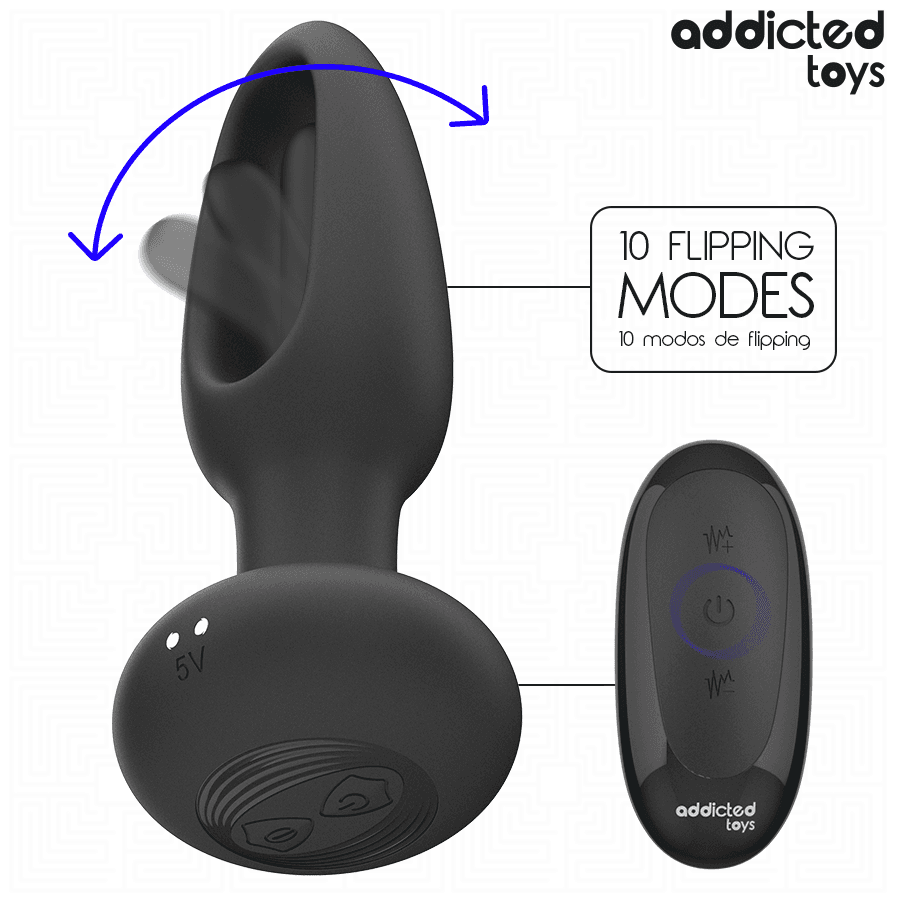 ADDICTED TOYS - ANAL PLUG WITH VIBRATING TONGUE AND REMOTE CONTROL thumb 4