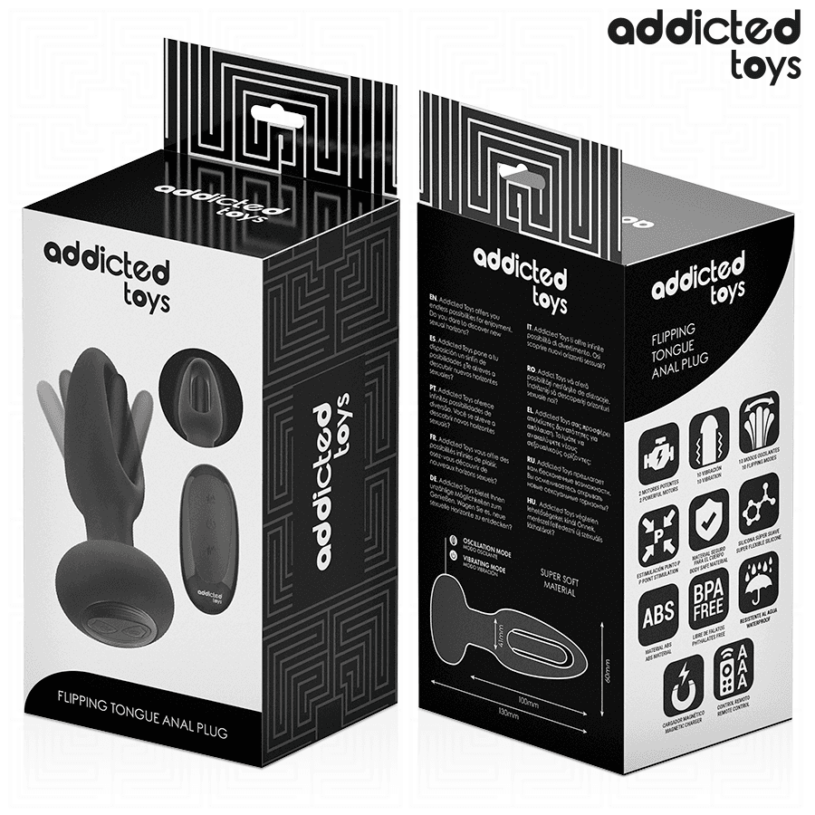 ADDICTED TOYS - ANAL PLUG WITH VIBRATING TONGUE AND REMOTE CONTROL thumb 3