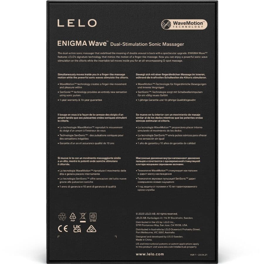 LELO - ENIGMA WAVE TRIPLE VIBRATION MASSAGER BLACK thumb 5