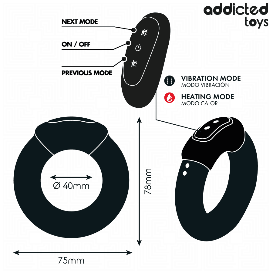 ADDICTED TOYS - HEATING EFFECT VIBRATING COCK RING REMOTE CONTROL thumb 6