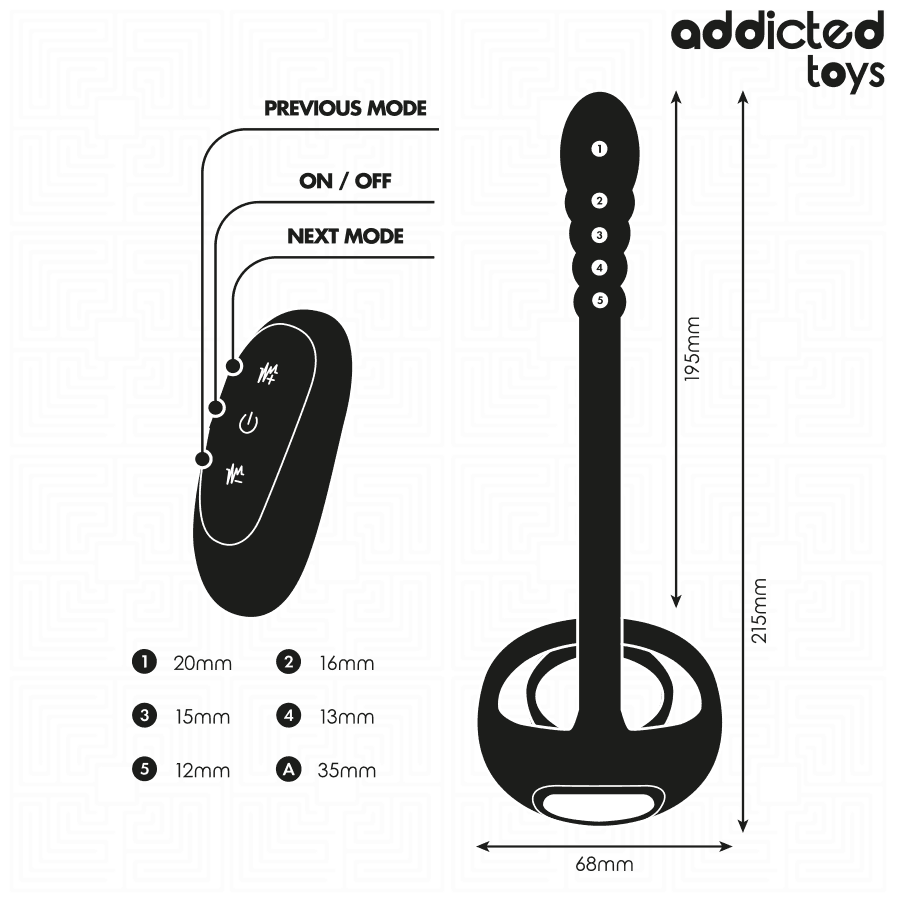 ADDICTED TOYS - P-SPOT VIBRATING COCK RING REMOTE CONTROL thumb 7