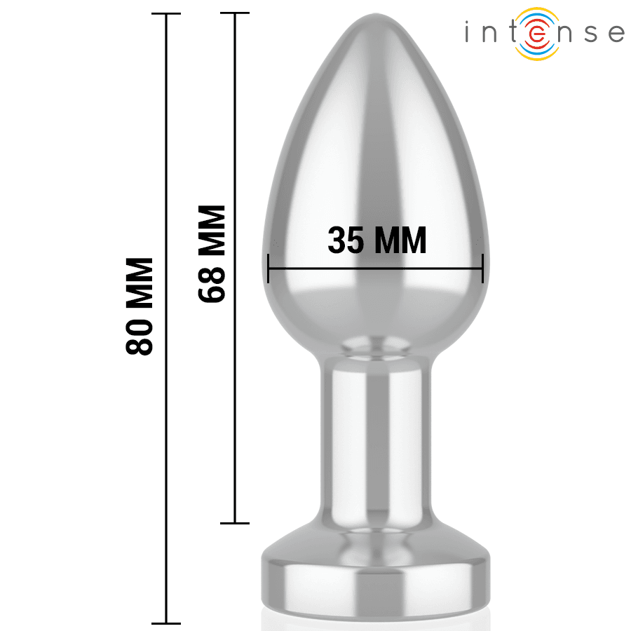 INTENSE - VIBRATING METAL ANAL PLUG WITH LED LIGHTS AND REMOTE CONTROL - SIZE S thumb 5