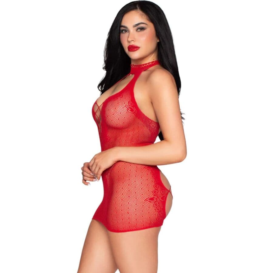 LEG AVENUE - 81675 HALTER MINI DRESS RED - ONE SIZE thumb 2