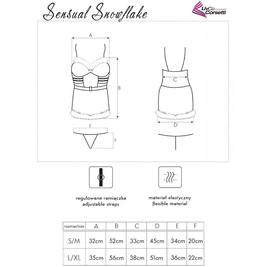LIVCO CORSETTI FASHION - SENSUAL SNOWFLAKE LC 90603 CHRISTMAS CHEMISE + THONG + HEADBAND S/M thumb 5