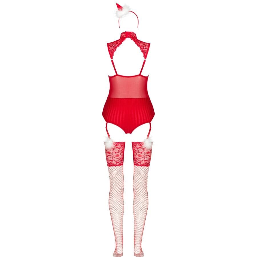 LIVCO CORSETTI FASHION - LIMPID SNOWFLAKES LC 90604 BODY + STOCKINGS + CHRISTMAS HEADBAND L/XL thumb 4