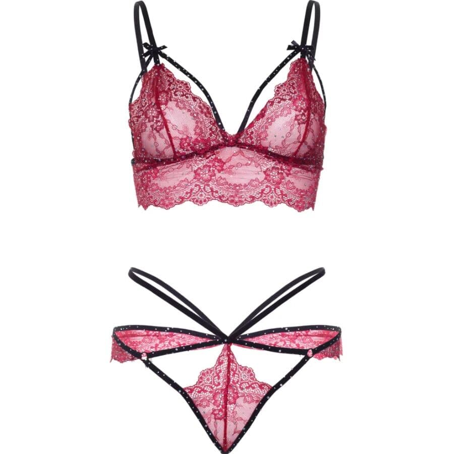 LEG AVENUE - 81623 BRA + THONG SET BURGUNDY SIZE S thumb 5