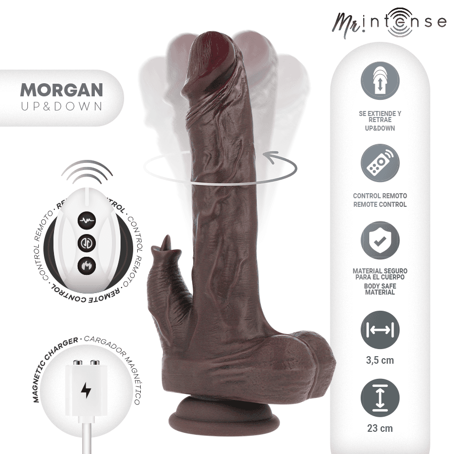 MR INTENSE - MORGAN REALISTIC MULTIFUNCTION DOLL WITH VIBRATION AND UP AND DOWN REMOTE CONTROL 23 CM -O- 3.5 CM thumb 2