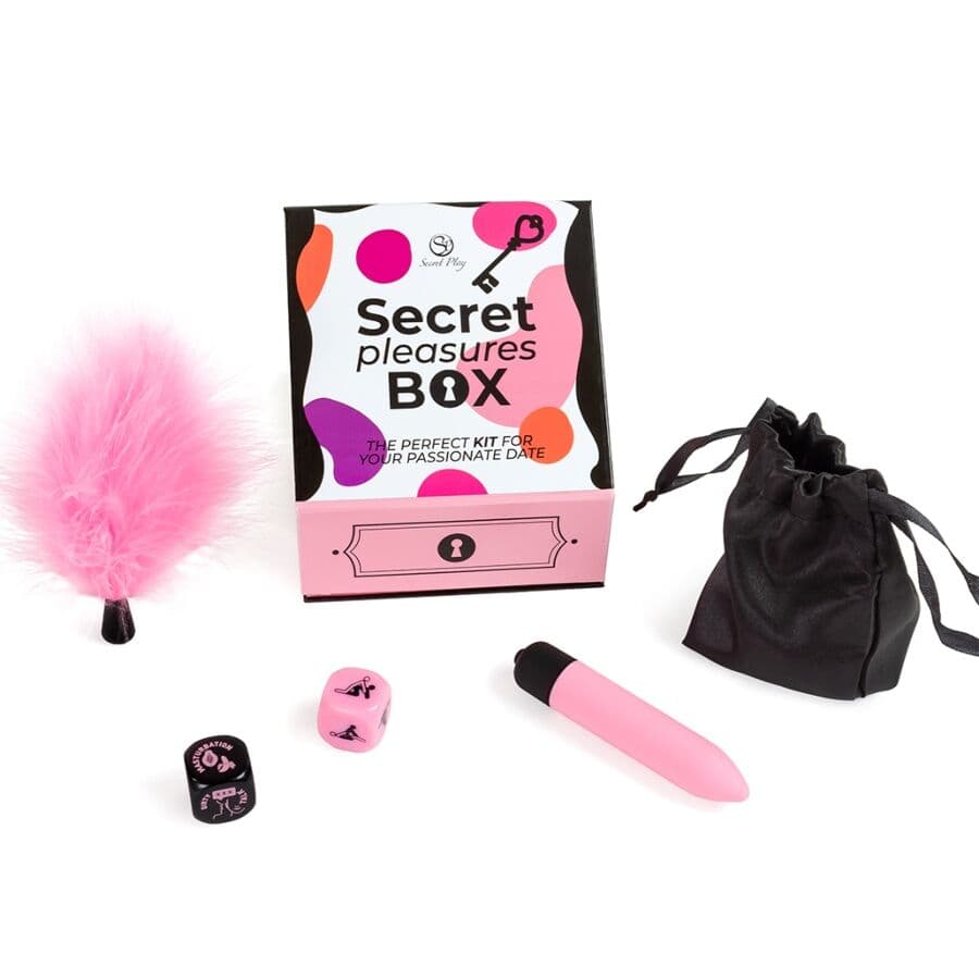 SECRET PLAY - PLEASURES BOX FOR COUPLES: DICE + VIBRATING BULLET + FEATHER PEN thumb 2