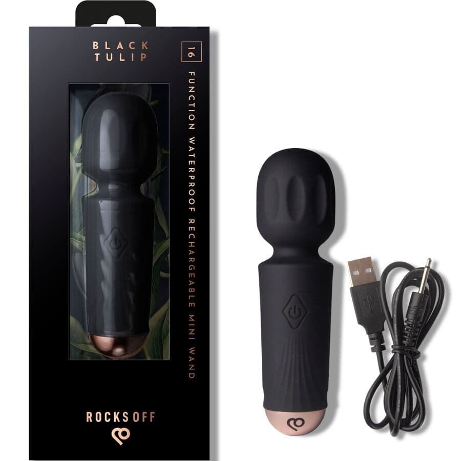 ROCKS-OFF - MINI RECHARGEABLE WAND 16 FUNCTIONS BLACK TULIP thumb 2